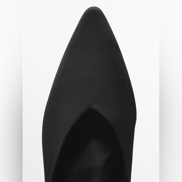 NWT. Massimo Dutti Limited Edition Black Satin Effect Wedge Shoes. Size 8. - Picture 7 of 13